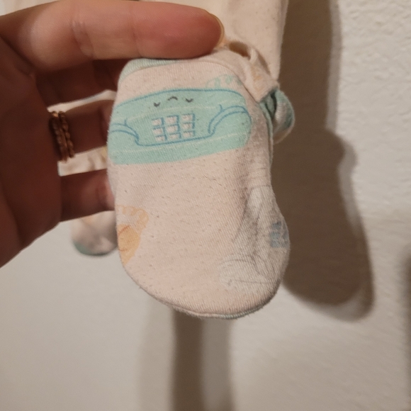 Angel Dear Bamboo footie sleeper convertible cuffs ruffle butt 0-3 months - Picture 5 of 6